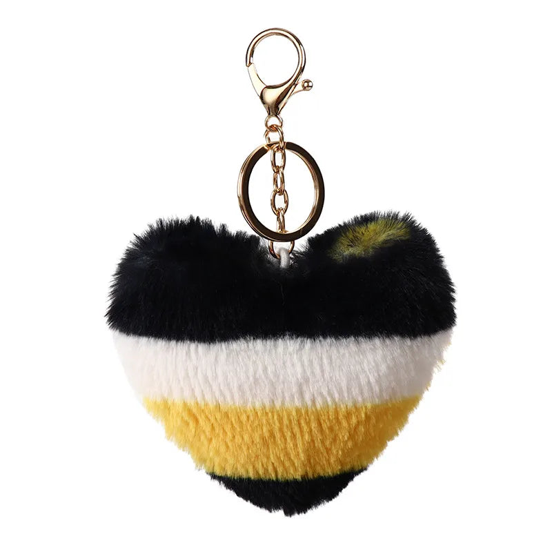 cute modern style classic style heart shape plush bag pendant keychain