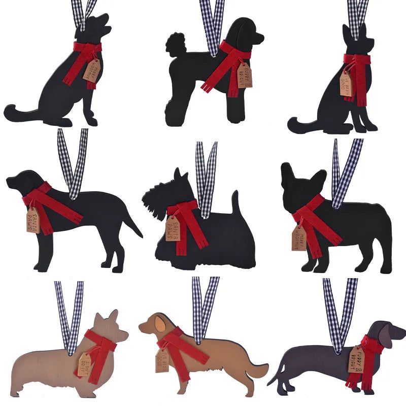 Christmas Decorations Scarf Dog Pendant Christmas Tree Ornaments Scene Dressing Up Supplies Classical American New Style
