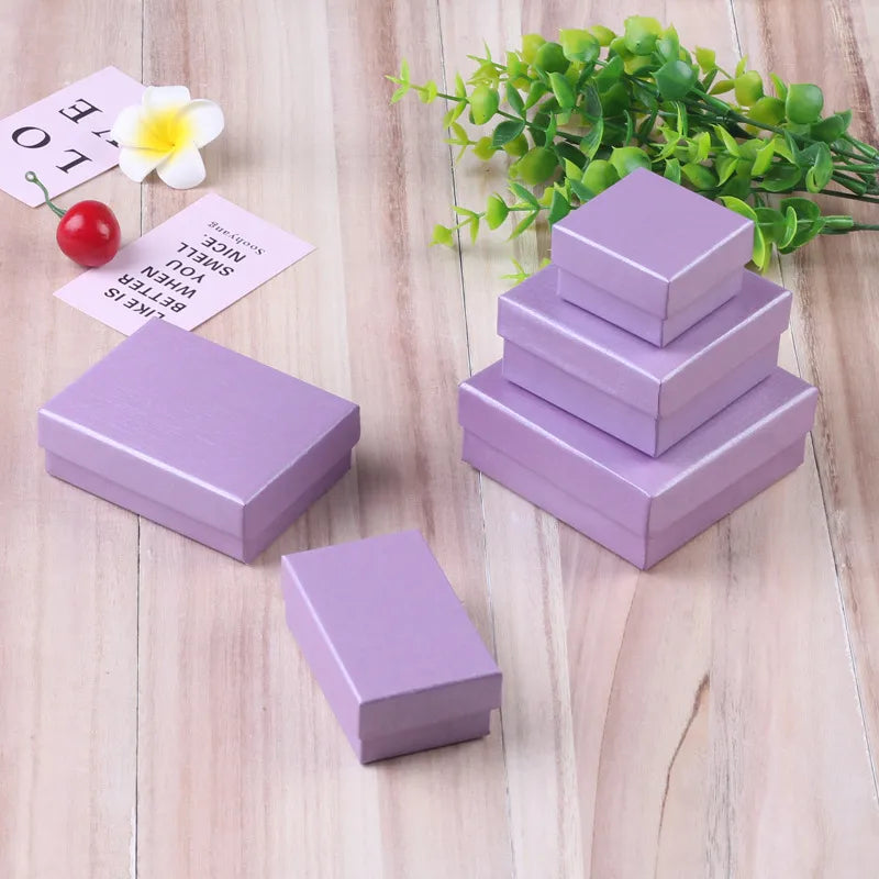 fashion solid color paper jewelry boxes 1 piece