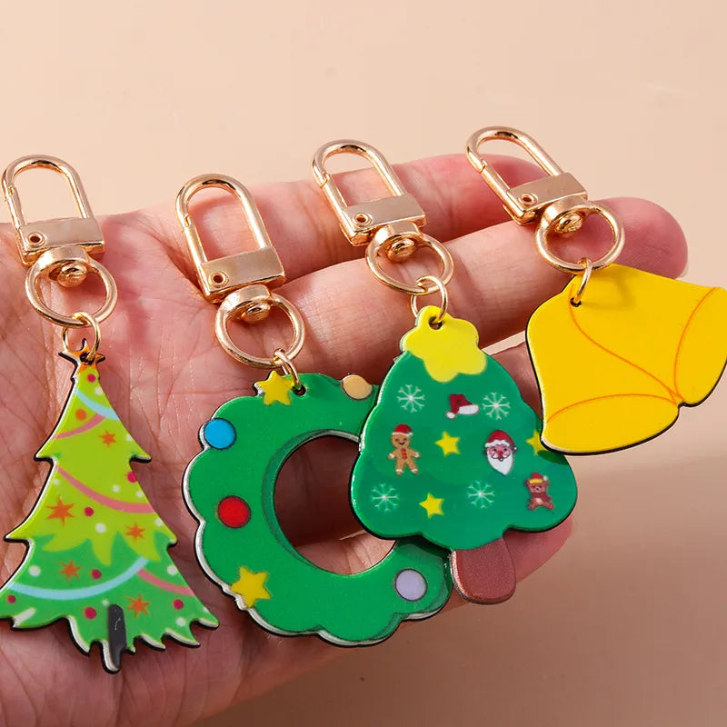 Classic Style Santa Claus Zinc alloy Christmas Keychain