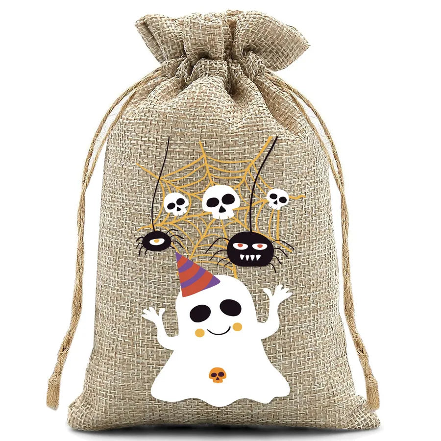 Halloween Linen Bag Easter Linen Bag Children Party Candy Storage Bag Festival Celebration Supplies Party Printing Material