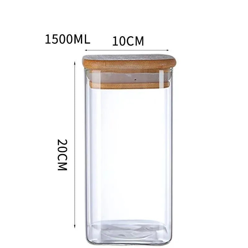 Simple Style Solid Color Glass Storage Container Box