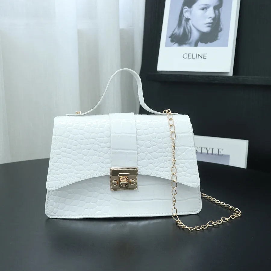 Classic Hot-Selling Women's Bags  New Foreign Trade Wholesale Simple Alligator Print Handbag Girls' Bags Chain Bag