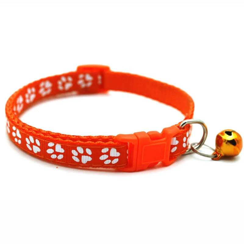 casual pp solid color footprint pet collar