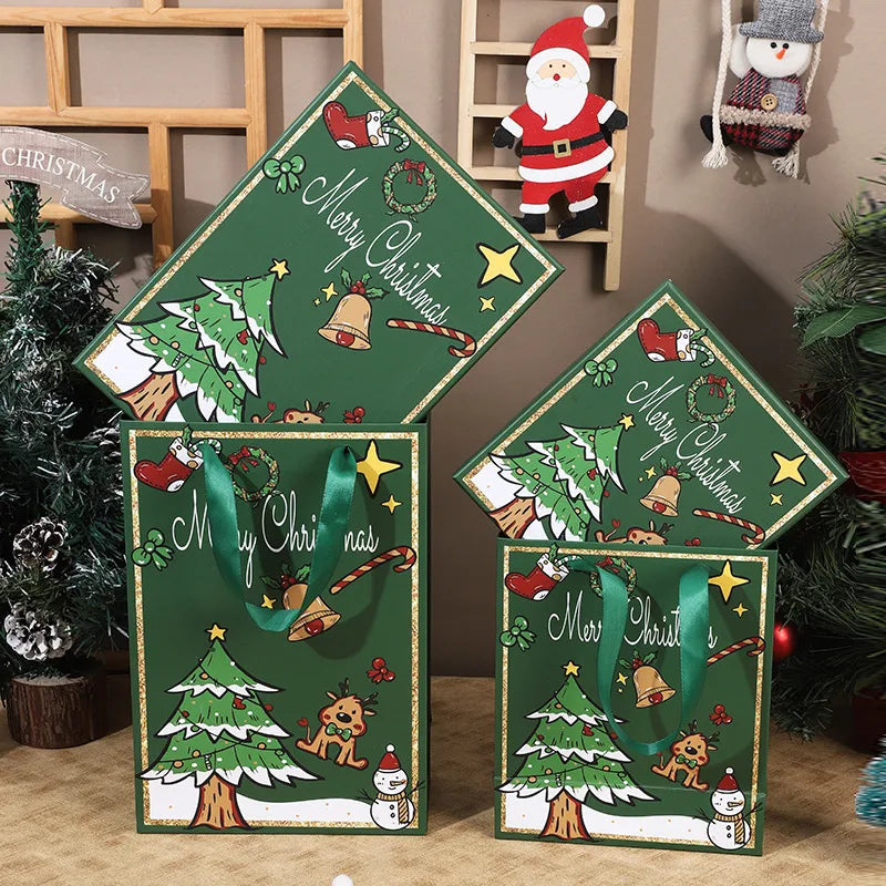 Original Christmas Gift Box 2025 New Design Snacks Peace Apple Hat Hand Set Naked Gift Box Festive Holiday Packaging