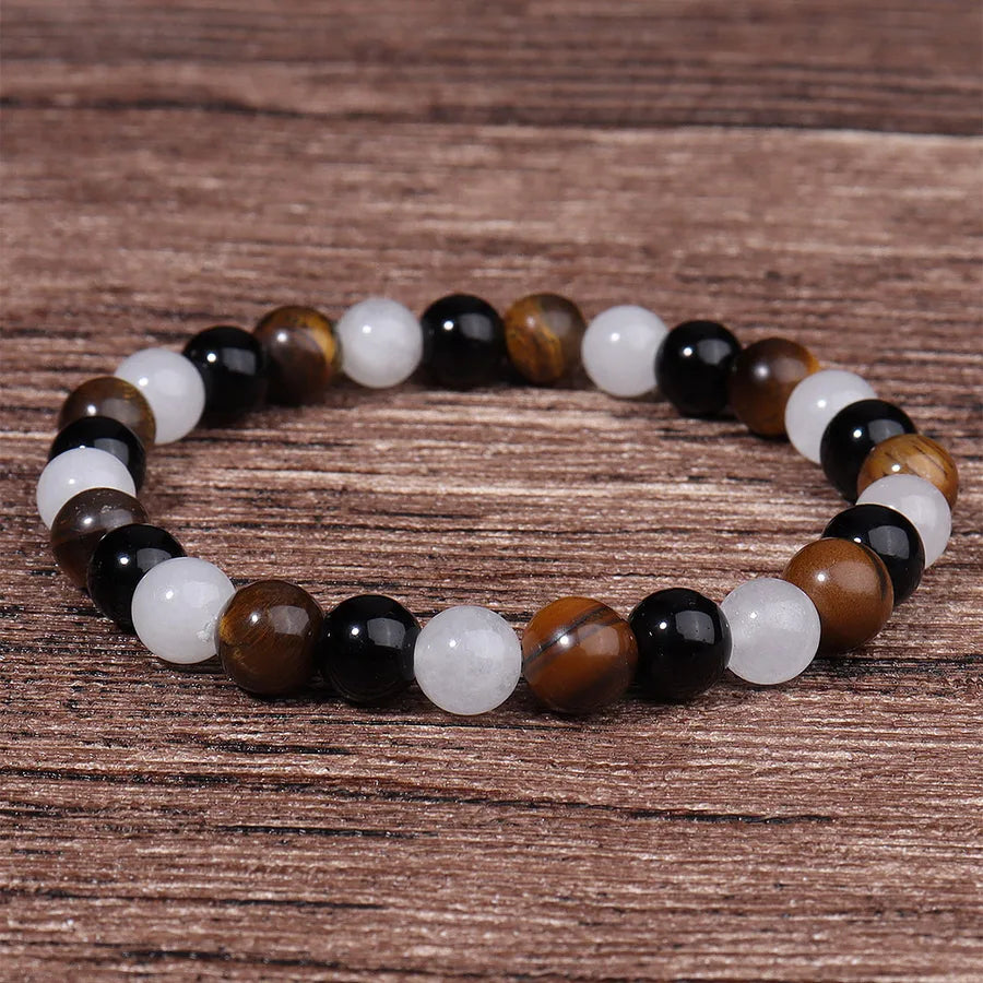 Popular Natural Stone Beaded Bracelet Yellow Tiger Eye Men's Retro Style Bracelet Yiwu Jewelry Wholesale
