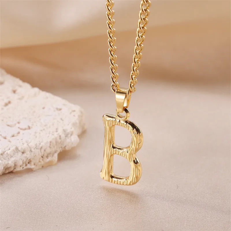 Wholesale Jewelry Sweet Simple Style Artistic Letter 201 Stainless Steel 304 Stainless Steel 18K Gold Plated Plating Pendant Necklace