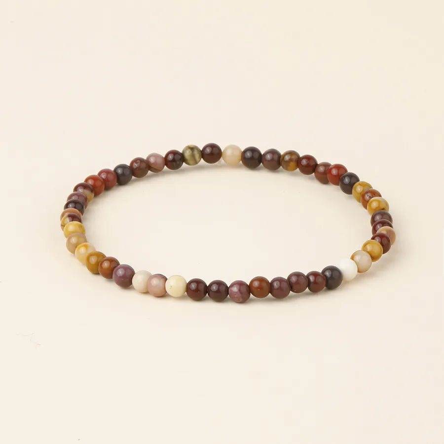 Explosions 4mm Natural Stone Mini Energy Bracelet Women's Gone Beads Semi-precious Stacked Jewelry Bracelet