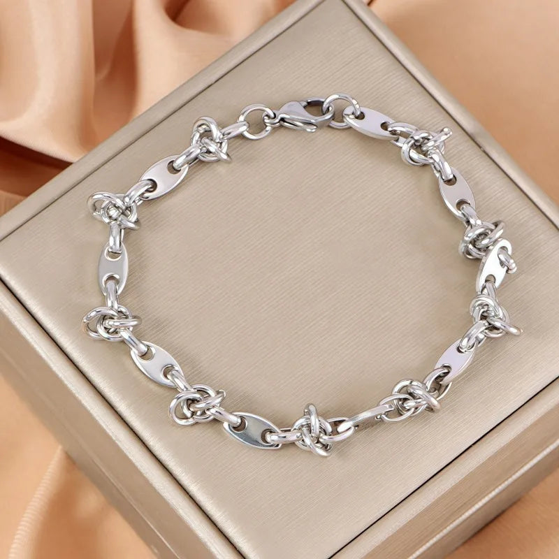 Simple Style Classic Style Geometric 304 Stainless Steel Bracelets In Bulk