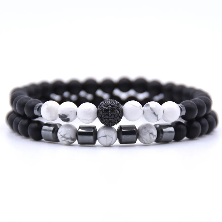 Simple Style Color Block natural stone Bracelets In Bulk