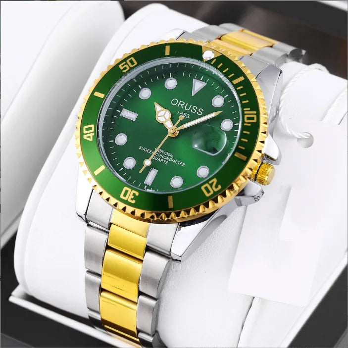 business solid color single folding buckle quartz men's watches