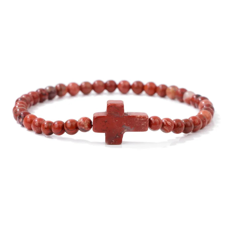 Simple Style Cross natural stone Crystal Bracelets In Bulk