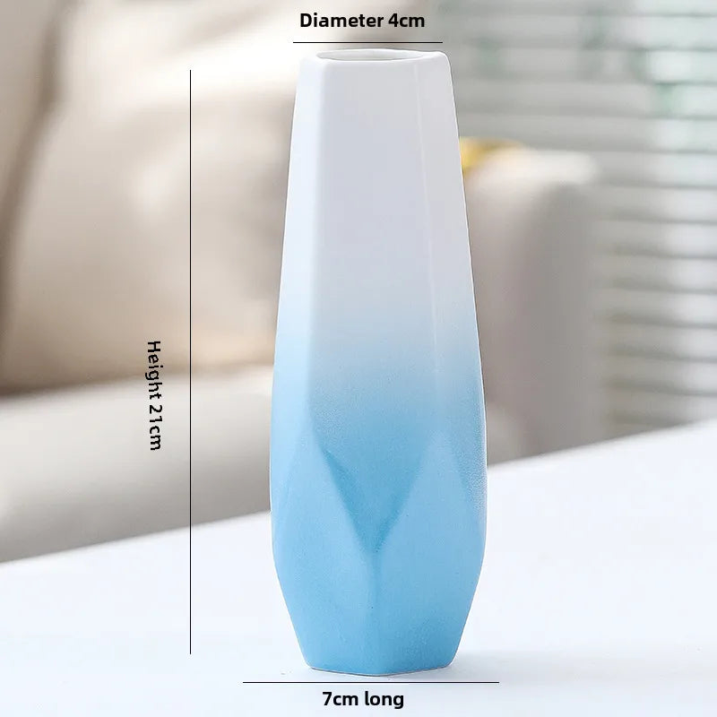 Simple Modern Star Ceramic Vase Ornaments Living Room White Porcelain Fresh Dried Flower Creative Ceramic Flower Set
