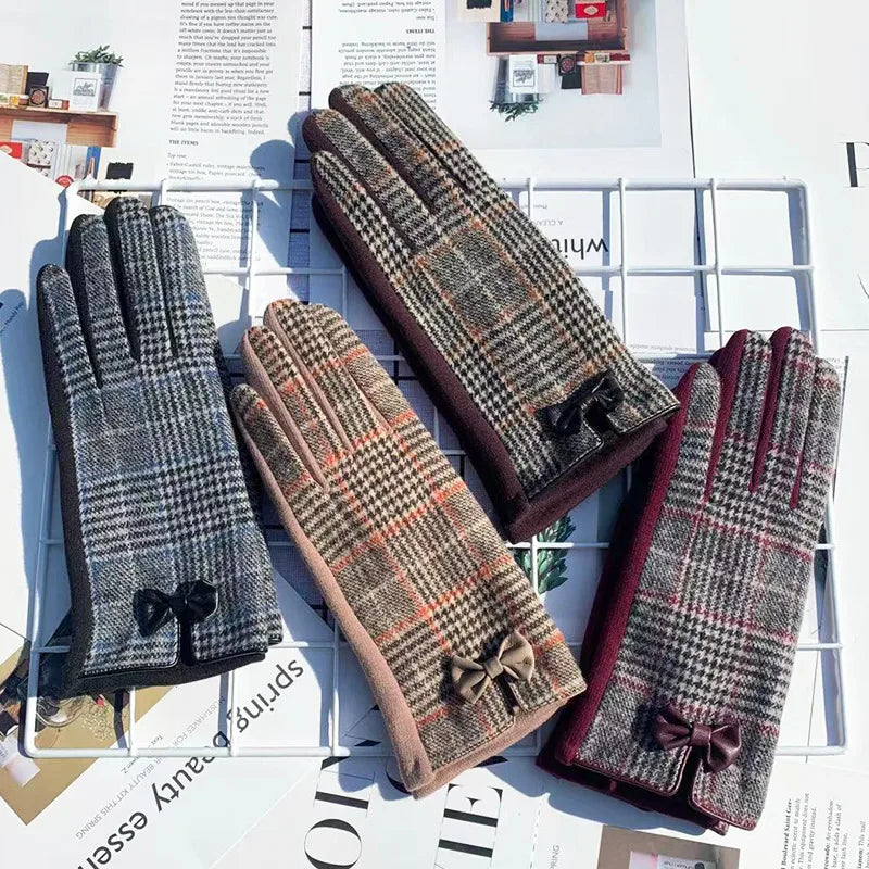 Unisex Basic Simple Style Lattice Gloves