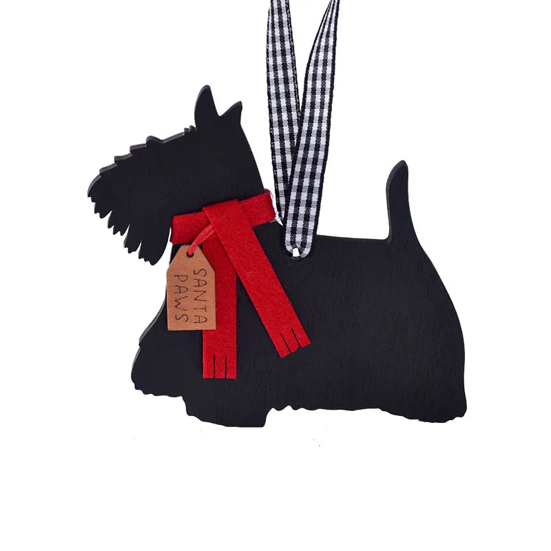 Christmas Decorations Scarf Dog Pendant Christmas Tree Ornaments Scene Dressing Up Supplies Classical American New Style