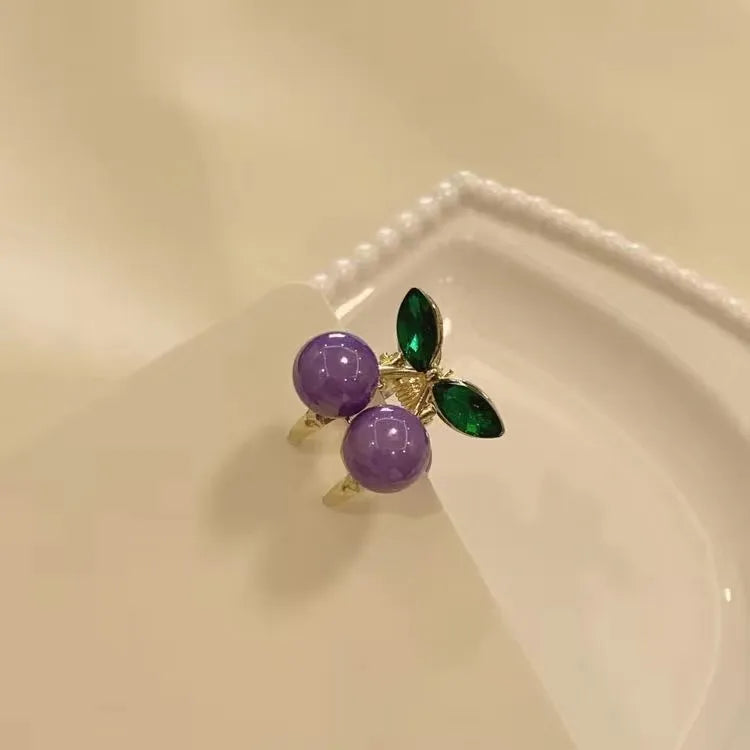 Cute Sweet Women's Cherry Imitation Pearl Hair Claws