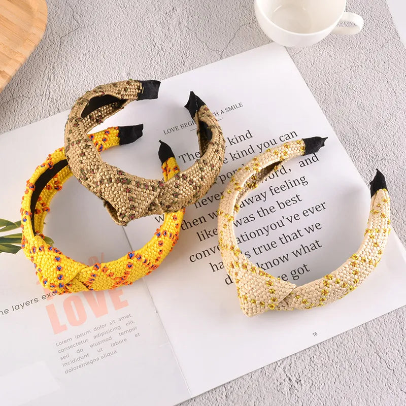 new simple straw braided hair band