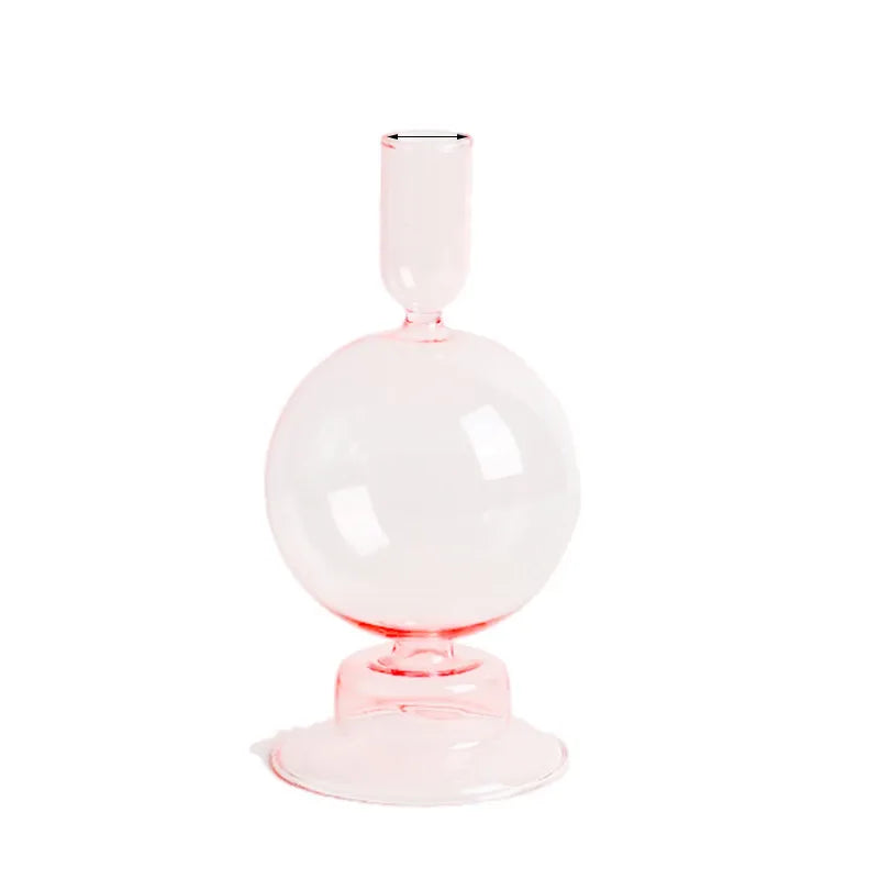 Artistic Geometric Glass candlestick Artificial Decorations
