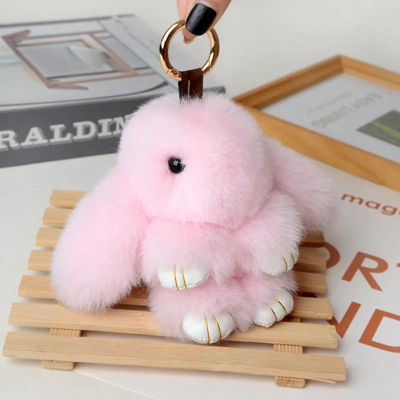 Simple Style Rabbit Artificial Wool Handmade Bag Pendant