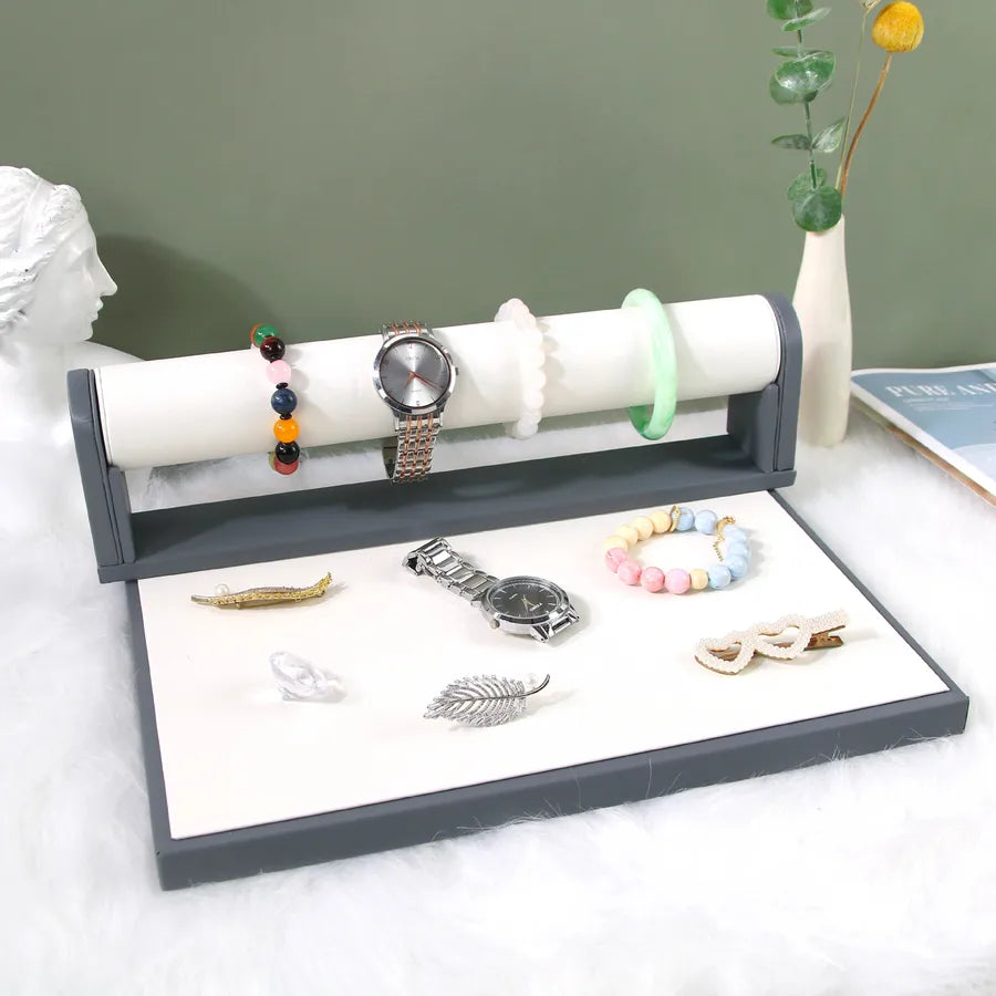High-End Jewelry Display Stand Necklace Earring Ring Holder Pu Leather Jewelry Showcase Photography Props Jewelry Tray