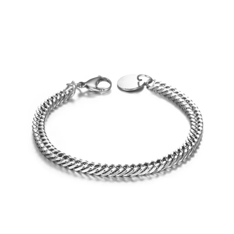Geometric 304 Stainless Steel No Inlaid Bracelets In Bulk