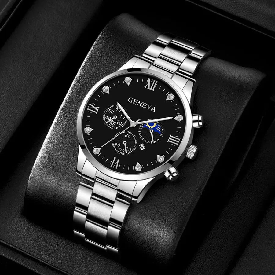 Fashion men's quartz watch bracelet set