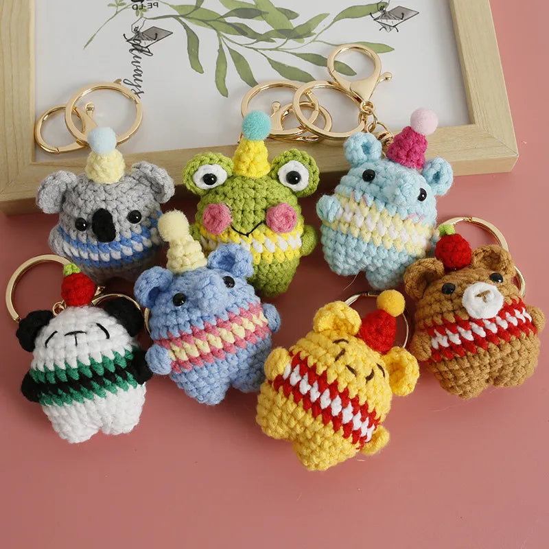 1 Piece Cute Animal yarn Bag Pendant Keychain
