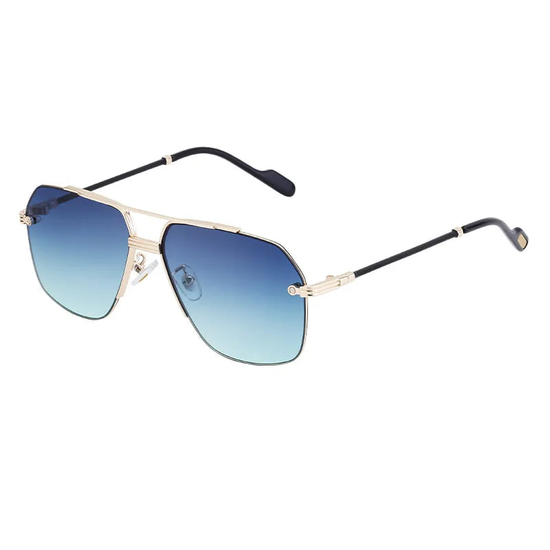 Vacation Solid Color Pc Tinted Lenses Square Full Frame Men's Sunglasses