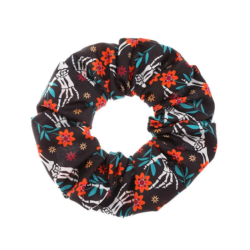 modern style skull cloth hair tie
