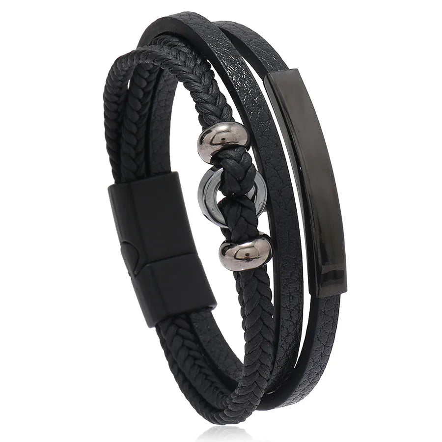 Simple Style Geometric Alloy Men's Bangle