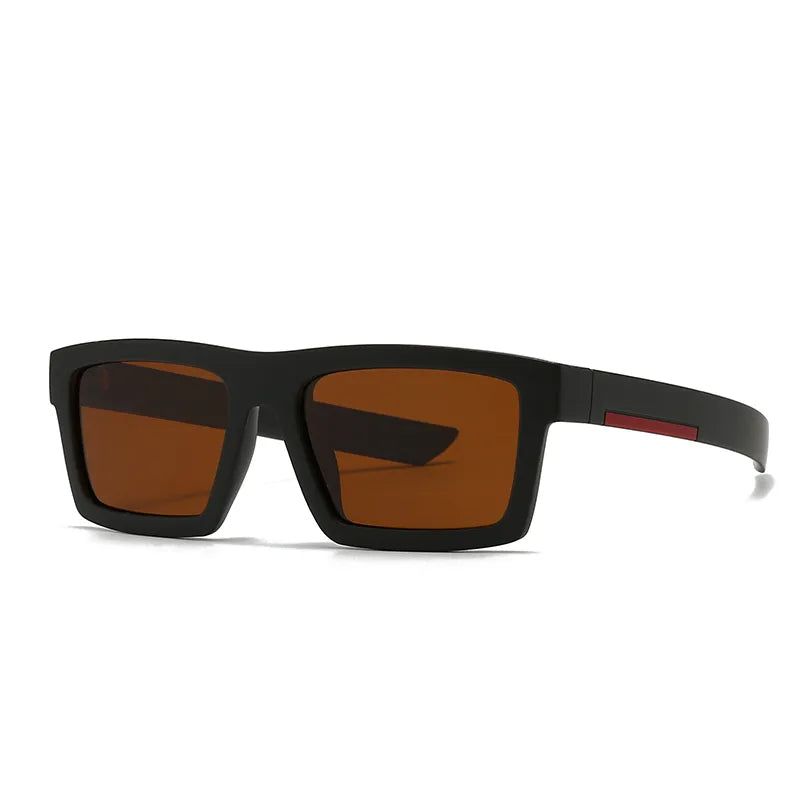 Modern Style Classic Style Solid Color PC Polarized Light Tinted Lenses Square Full Frame Men's Sunglasses