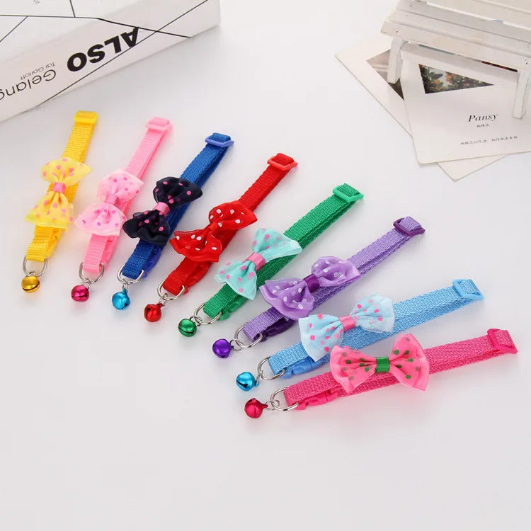 Cute Polypropylene Fiber Polka Dots Bow Knot Pet Collar