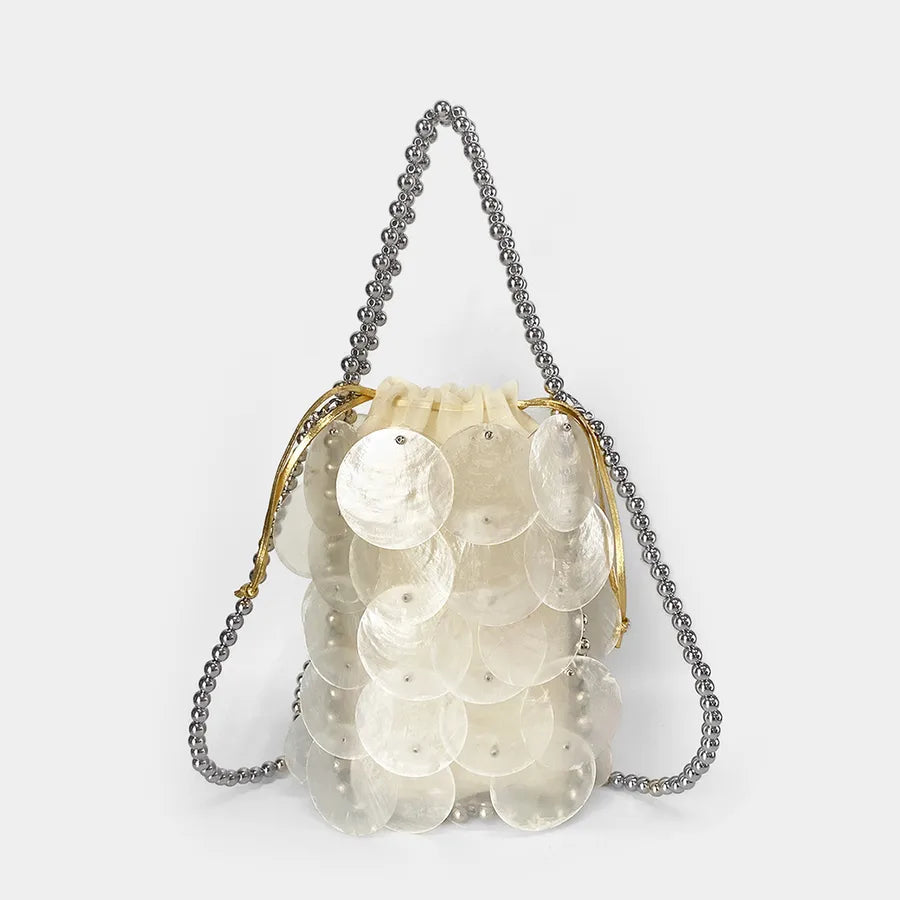 women's small shell patch geometric fashion shell open handbag