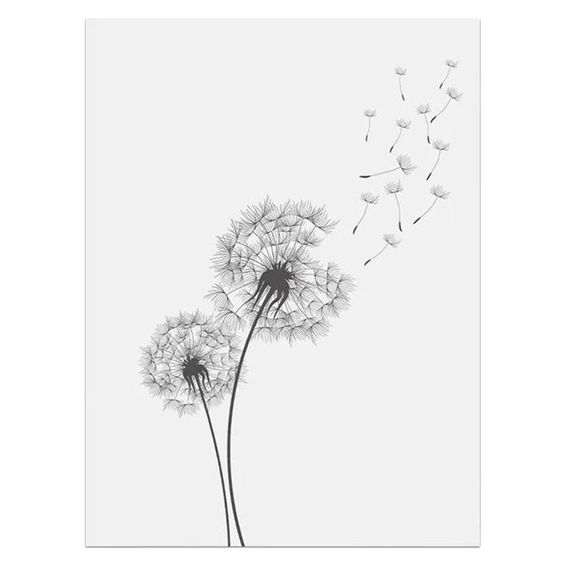 Casual Pastoral Letter Dandelion Canvas Canvas Wall Art