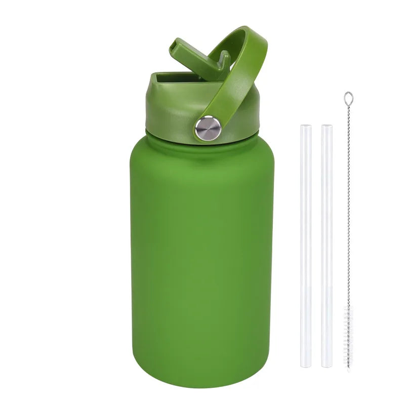 casual solid color stainless steel water bottles