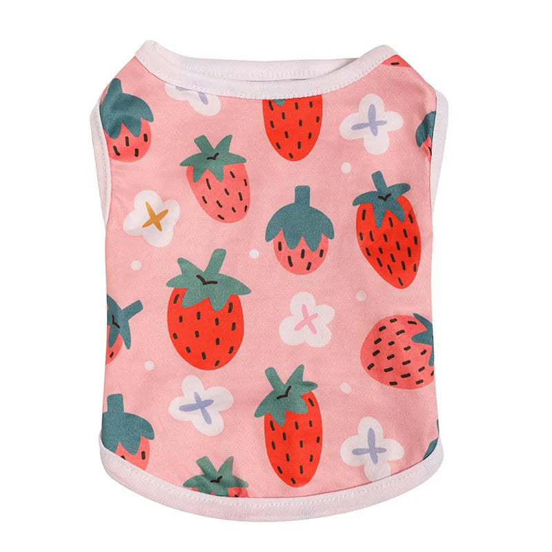 cute knit strawberry pet clothing