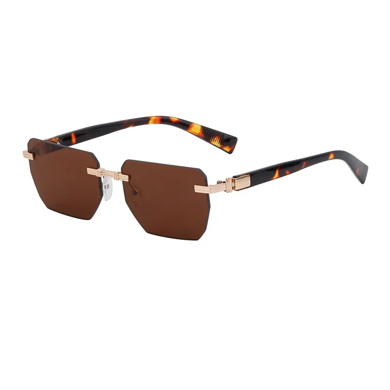 Vacation Solid Color Tinted Lenses Square Frameless Men's Sunglasses