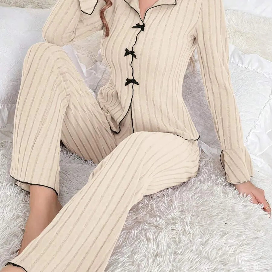 Pajamas Women's Two-Piece Set Autumn and Winter Home Warm Casual Fashionable and Support Outer Wear Homewear Suit Women's
