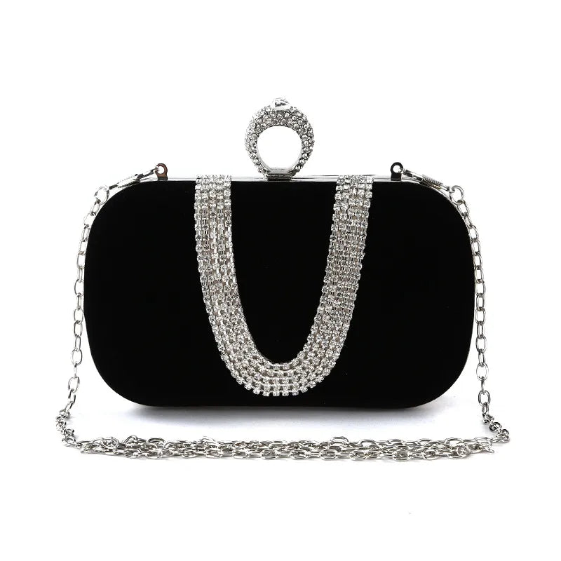 purple black bright red solid color square evening bags