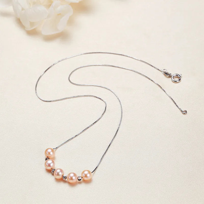 Freshwater Pearl Copper box chain Plating Round Necklace