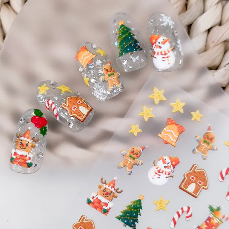 Christmas Elegant Lady Butterfly PET Nail Patches 1 Set