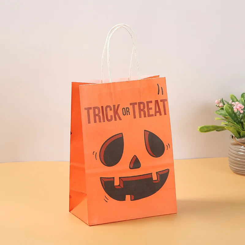 halloween cool style pumpkin spider web ghost kraft paper daily gift bags 1 piece