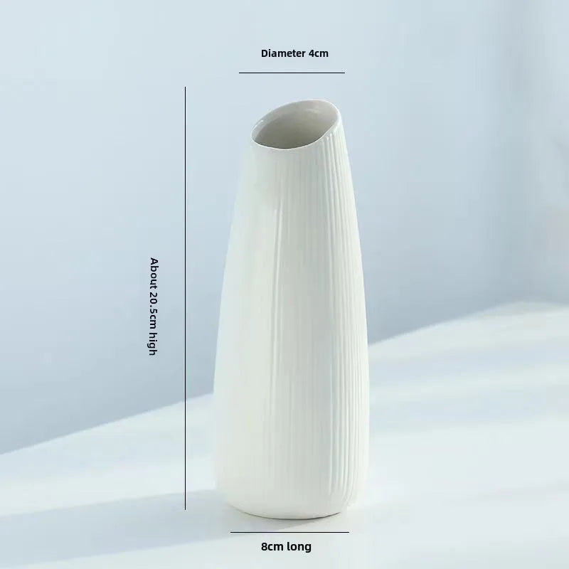 Simple Modern Star Ceramic Vase Ornaments Living Room White Porcelain Fresh Dried Flower Creative Ceramic Flower Set