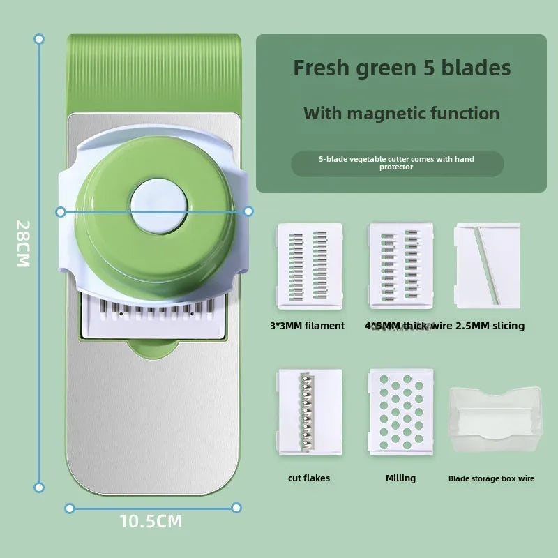 Multi-functional kitchen vegetable cutter dicing and shredding artifact household hand guard stainless steel potato slicing and shredding grater
