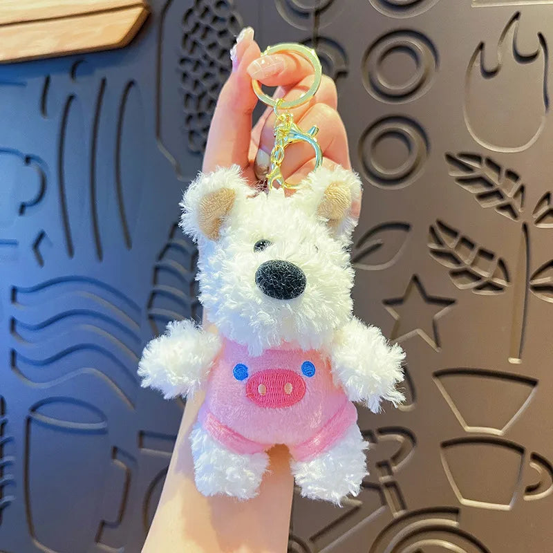 Original Plush West Highland Keychain Cute Cartoon Puppy Doll Machine Small Gift For Girls Christmas Valentine's Day New Year
