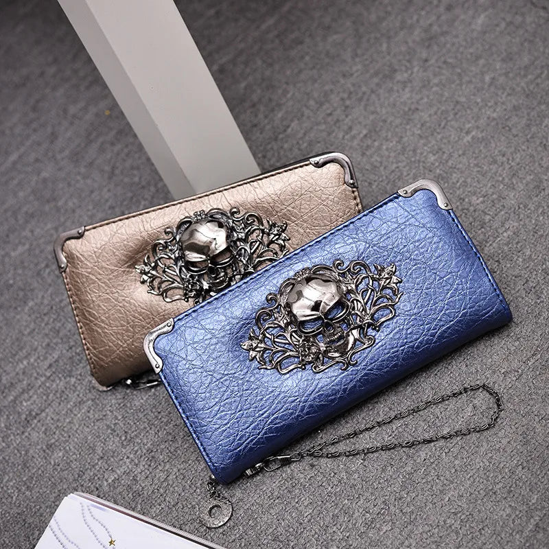 unisex small all seasons pu leather solid color punk square zipper clutch bag