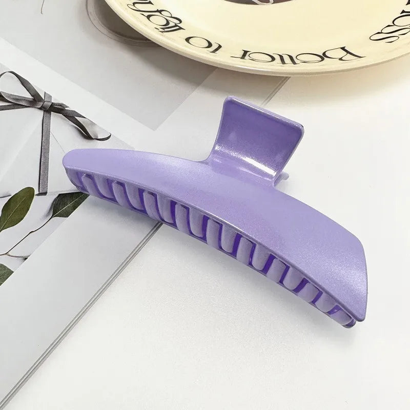 Thick Acrylic Hair Clips Cute Sweet Dopaamine Crown Grab Clips Shark Fin Sensation Solid Color Hair Clips For Women