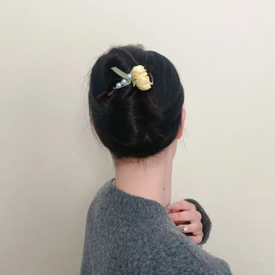 Super Fairy Artificial Flower Butterfly Flower Tassel Grip Female Sweet Style Unique and Exquisite Barrettes Ins All-Match Hair Accessories Fashion