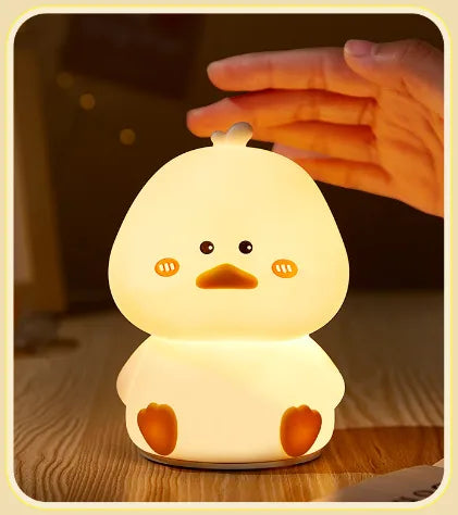 TikTok Hot Creative Cartoon Cute Duck Doll Baby Animal Charging Silicone Night Light Spot Wholesale