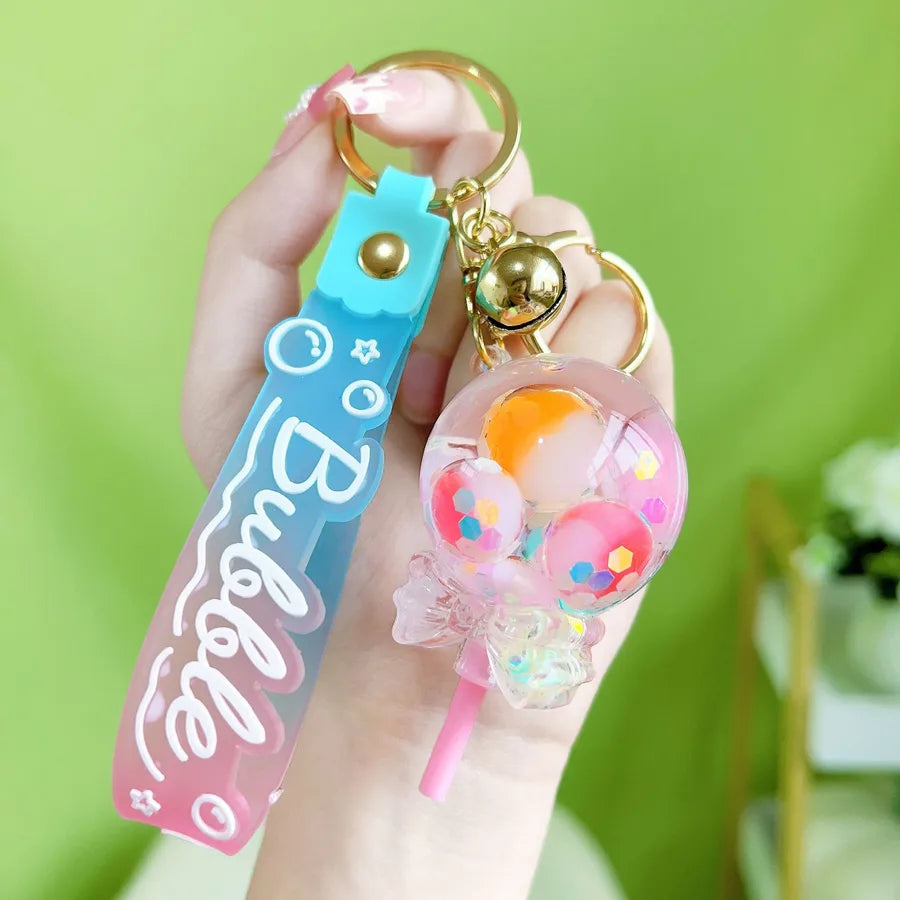 Acrylic Keychain Cute Sandflow Bottle Bag Pendant Toy Christmas Valentine Wedding Graduation Birthday Gift Keyring Decoration